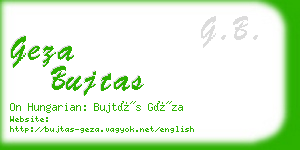 geza bujtas business card